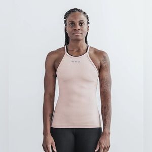 WOMEN'S NOBULL RIBBED HALTER TANK - Dusty Rose - XS